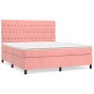 vidaXL Cama box spring con colchón terciopelo rosa 180x200 cm vidaXL Cama box spring con colchón terciopelo rosa 180x200 cm