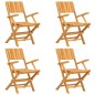 vidaXL Juego de comedor para jardín 5 piezas madera maciza de teca vidaXL Juego de comedor para jardín 5 piezas madera maciza de teca
