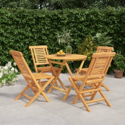 vidaXL Juego de comedor para jardín 5 piezas madera maciza de teca