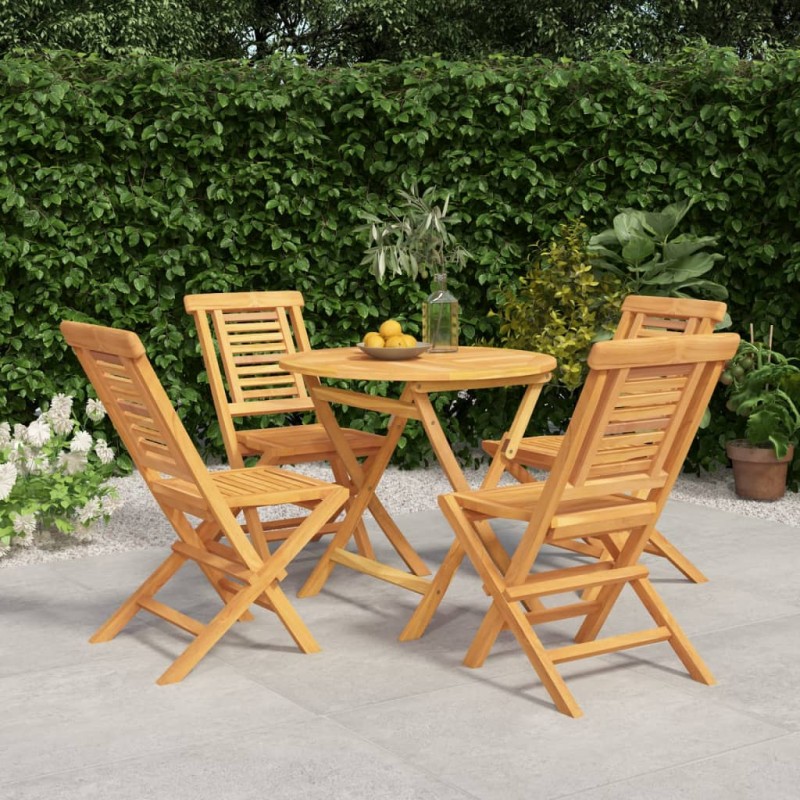 vidaXL Juego de comedor para jardín 5 piezas madera maciza de teca vidaXL Juego de comedor para jardín 5 piezas madera maciza de teca