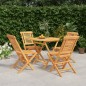 vidaXL Juego de comedor para jardín 5 piezas madera maciza de teca vidaXL Juego de comedor para jardín 5 piezas madera maciza de teca
