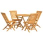 vidaXL Juego de comedor para jardín 5 piezas madera maciza de teca vidaXL Juego de comedor para jardín 5 piezas madera maciza de teca