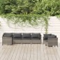 vidaXL Set de muebles de jardín 7 pzas y cojines ratán sintético gris