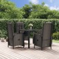 vidaXL Set de muebles jardín 5 pzas con cojines ratán sintético negro vidaXL Set de muebles jardín 5 pzas con cojines ratán sintético negro