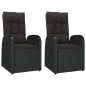 vidaXL Juego salón jardín 3 pzas ratán sintético y acero negro vidaXL Juego salón jardín 3 pzas ratán sintético y acero negro