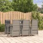 vidaXL Set comedor jardín 7 pzas y cojines ratán sintético gris vidaXL Set comedor jardín 7 pzas y cojines ratán sintético gris
