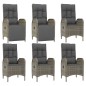vidaXL Set comedor jardín 7 pzas y cojines ratán sintético gris vidaXL Set comedor jardín 7 pzas y cojines ratán sintético gris