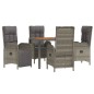 vidaXL Set comedor de jardín 5 piezas con cojines ratán sintético gris vidaXL Set comedor de jardín 5 piezas con cojines ratán sintético gris