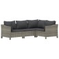 vidaXL Set de muebles de jardín 7 pzas y cojines ratán sintético gris