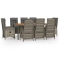 vidaXL Set comedor jardín 9 pzas y cojines ratán sintético gris vidaXL Set comedor jardín 9 pzas y cojines ratán sintético gris