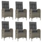 vidaXL Set comedor jardín 9 pzas y cojines ratán sintético gris vidaXL Set comedor jardín 9 pzas y cojines ratán sintético gris