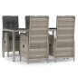 vidaXL Set comedor de jardín 5 piezas con cojines ratán sintético gris vidaXL Set comedor de jardín 5 piezas con cojines ratán sintético gris