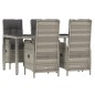 vidaXL Set comedor de jardín 5 piezas con cojines ratán sintético gris vidaXL Set comedor de jardín 5 piezas con cojines ratán sintético gris
