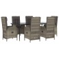 vidaXL Set comedor jardín 7 pzas y cojines ratán sintético negro gris vidaXL Set comedor jardín 7 pzas y cojines ratán sintético negro gris