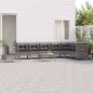 vidaXL Set de muebles de jardín 9 pzas y cojines ratán sintético gris vidaXL Set de muebles de jardín 9 pzas y cojines ratán sintético gris
