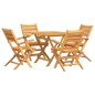 vidaXL Juego de comedor para jardín 5 piezas madera maciza de teca vidaXL Juego de comedor para jardín 5 piezas madera maciza de teca