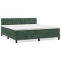 vidaXL Cama box spring con colchón terciopelo verde oscuro 180x200 cm