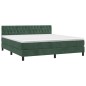 vidaXL Cama box spring con colchón terciopelo verde oscuro 180x200 cm
