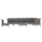vidaXL Set de muebles de jardín 9 pzas y cojines ratán sintético gris vidaXL Set de muebles de jardín 9 pzas y cojines ratán sintético gris