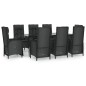 vidaXL Set de comedor de jardín 9 pzas y cojines ratán sintético negro vidaXL Set de comedor de jardín 9 pzas y cojines ratán sintético negro