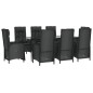 vidaXL Set de comedor de jardín 9 pzas y cojines ratán sintético negro vidaXL Set de comedor de jardín 9 pzas y cojines ratán sintético negro