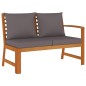 vidaXL Juego comedor jardín y cojines 7 piezas madera maciza acacia
