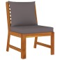 vidaXL Juego comedor jardín y cojines 7 piezas madera maciza acacia