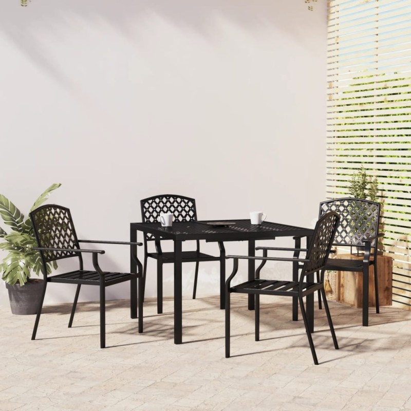 vidaXL Juego de comedor de jardín 5 piezas acero gris antracita