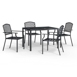 vidaXL Juego de comedor de jardín 5 piezas acero gris antracita