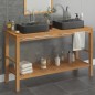 vidaXL Mueble tocador madera teca maciza con lavabos de mármol negro vidaXL Mueble tocador madera teca maciza con lavabos de mármol negro