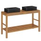 vidaXL Mueble tocador madera teca maciza con lavabos de mármol negro vidaXL Mueble tocador madera teca maciza con lavabos de mármol negro