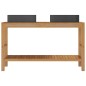 vidaXL Mueble tocador madera teca maciza con lavabos de mármol negro vidaXL Mueble tocador madera teca maciza con lavabos de mármol negro