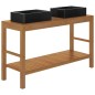 vidaXL Mueble tocador madera teca maciza con lavabos de mármol negro vidaXL Mueble tocador madera teca maciza con lavabos de mármol negro