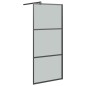 vidaXL Mampara ducha con estante vidrio ESG y aluminio negro 100x195cm