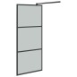 vidaXL Mampara ducha con estante vidrio ESG y aluminio negro 100x195cm