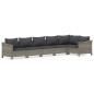 vidaXL Set de muebles de jardín 6 pzas y cojines ratán sintético gris vidaXL Set de muebles de jardín 6 pzas y cojines ratán sintético gris