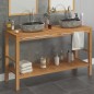 vidaXL Mueble tocador madera teca maciza con lavabos de piedra de río vidaXL Mueble tocador madera teca maciza con lavabos de piedra de río