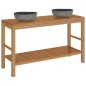 vidaXL Mueble tocador madera teca maciza con lavabos de piedra de río vidaXL Mueble tocador madera teca maciza con lavabos de piedra de río