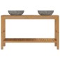 vidaXL Mueble tocador madera teca maciza con lavabos de piedra de río vidaXL Mueble tocador madera teca maciza con lavabos de piedra de río