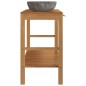 vidaXL Mueble tocador madera teca maciza con lavabos de piedra de río vidaXL Mueble tocador madera teca maciza con lavabos de piedra de río
