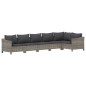 vidaXL Set de muebles de jardín 6 pzas y cojines ratán sintético gris vidaXL Set de muebles de jardín 6 pzas y cojines ratán sintético gris