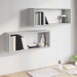 vidaXL Estantes cúbicos de pared 2 uds madera gris Sonoma 60x15x23 cm vidaXL Estantes cúbicos de pared 2 uds madera gris Sonoma 60x15x23 cm