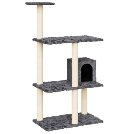vidaXL Rascador para gatos con postes de sisal gris oscuro 119 cm