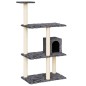 vidaXL Rascador para gatos con postes de sisal gris oscuro 119 cm vidaXL Rascador para gatos con postes de sisal gris oscuro 119 cm