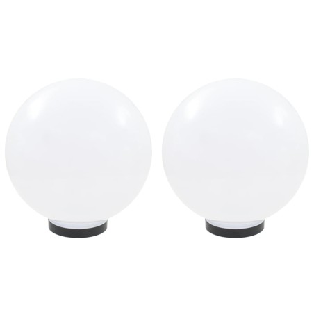 vidaXL Juego de lámparas de bola LED 2 piezas esféricas 30 cm PMMA
