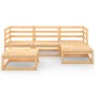 vidaXL Juego de muebles de jardín 5 piezas madera maciza de pino vidaXL Juego de muebles de jardín 5 piezas madera maciza de pino
