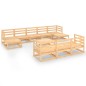 vidaXL Juego de muebles de jardín 11 piezas madera maciza de pino