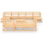 vidaXL Juego de muebles de jardín 11 piezas madera maciza de pino