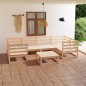 vidaXL Juego de muebles de jardín 7 piezas madera maciza de pino