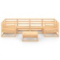 vidaXL Juego de muebles de jardín 7 piezas madera maciza de pino